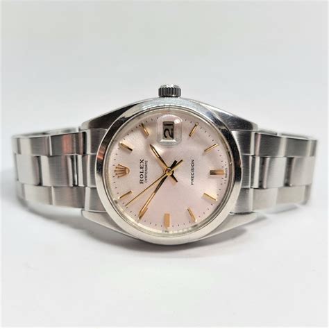 rolex precision ref 6494 with gold bezel and crown|rolex 6494 date reference.